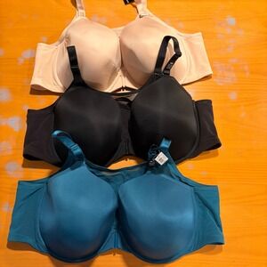 Torrid Perfect TShirt Ultra Smoothing Bra Front Close 46D 44D Lot Nude Black NEW
